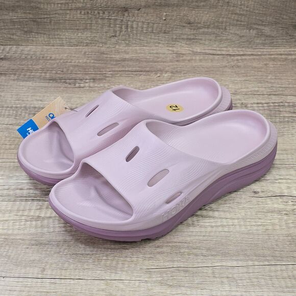 Hoka One U Ora Recovery Slide 3 Men’s Sz 12 Women's Sz 14 Pale Mauve Sandals NEW - Picture 9 of 9